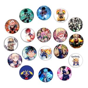 Babymiu Anime Button Pin（18 Pack,1.5 Inch）Anime Cartoon Decoration Gifts Merch Party Supplies Button for Accessories Art DIY Crafts Decor