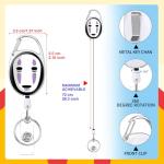 Pounchi Cute Anime Retractable Badge Reels (2 Pack) with Cute Name Tag Badge Holder (2 Pack) Cartoon ID Badge Holders Nursing Badge Reel Badge Clip Gifts for Teens Kids