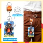 Pounchi Cute Anime Retractable Badge Reels (2 Pack) with Cute Name Tag Badge Holder (2 Pack) Cartoon ID Badge Holders Nursing Badge Reel Badge Clip Gifts for Teens Kids