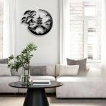 LIYOUYA Bonsai Tree Torii Gate Metal Wall Decor - Japanese Style Room Decor Black Wall Art Home Decor for Living Room, Bedroom, Dining Room (Black)