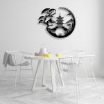 LIYOUYA Bonsai Tree Torii Gate Metal Wall Decor - Japanese Style Room Decor Black Wall Art Home Decor for Living Room, Bedroom, Dining Room (Black)