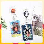 Pounchi Cute Anime Retractable Badge Reels (2 Pack) with Cute Name Tag Badge Holder (2 Pack) Cartoon ID Badge Holders Nursing Badge Reel Badge Clip Gifts for Teens Kids