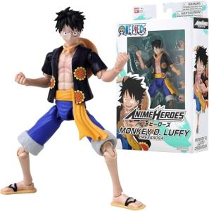 BANDAI - One Piece Anime Heroes Action Figure Monkey D. Luffy Dressrosa 17cm - 37007 Multicolor - Articulated Figures - Grab the Treasure of One Piece Anime Heroes Figures!