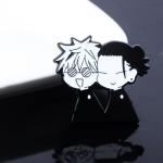 Gojo & Geto Anime Enamel Pin - Cute Chibi Style JJK Brooch for Fans and Collectors - Perfect for Cosplay, Bags, Jackets, and Gifts