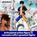 BANDAI - One Piece Anime Heroes Action Figure Monkey D. Luffy Dressrosa 17cm - 37007 Multicolor - Articulated Figures - Grab the Treasure of One Piece Anime Heroes Figures!
