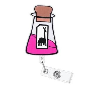 Funny Office Llama Badge Reel, Retractable ID Card Badge Holder, Kuzcoo's Poison Cute Anime Badge Buddy for RN CNA LPN LVN Pharmacy Nurse Hospital Worker Doctor Nursing Student