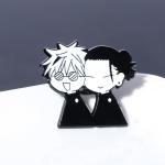 Gojo & Geto Anime Enamel Pin - Cute Chibi Style JJK Brooch for Fans and Collectors - Perfect for Cosplay, Bags, Jackets, and Gifts