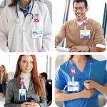 Funny Office Llama Badge Reel, Retractable ID Card Badge Holder, Kuzcoo's Poison Cute Anime Badge Buddy for RN CNA LPN LVN Pharmacy Nurse Hospital Worker Doctor Nursing Student