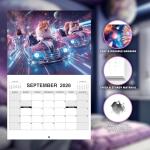 Space Cats Wall Calendar 2026 | Funny Cat Themed Gifts For Cat Lovers