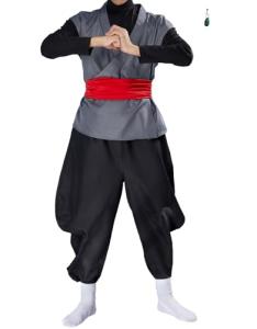 Haikyuu Men Kung Fu Suit With Earing Anime Black Cosplay Costume X-Large Size