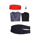 Haikyuu Men Kung Fu Suit With Earing Anime Black Cosplay Costume X-Large Size