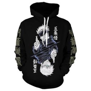 Gojo Satoru Hoodie Costume Cosplay Sweatshirt Sweater 3D Novelty Hooded Pullover for Men Women