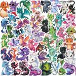50pcs Cool Dragon Stickers for Kids,Cute Cartoon Dragon Waterproof Vinyl Sticker for Laptop Water Bottle Phone Case Skateboard Refrigerator Hydro Flasks,Mysterious Creatures Fans Favorite