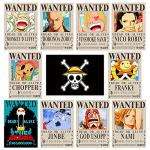 TYZZHOA FIDRTH 15in×11in Anime One Piece Wanted Bounty Posters, New Edition, 10 Straw Hat Pirates Crew Zoro, Sanji, Luffy, a Set of 11PCS