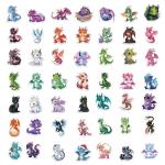 50pcs Cool Dragon Stickers for Kids,Cute Cartoon Dragon Waterproof Vinyl Sticker for Laptop Water Bottle Phone Case Skateboard Refrigerator Hydro Flasks,Mysterious Creatures Fans Favorite