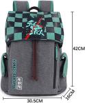 Roffatide Anime Demon Slayer Backpack Canvas Schoolbag Printed Flap Backpack Laptop Back Pack