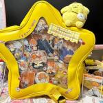 Vobomo Yellow Star Kawaii Backpack PU Leather Ita Bag Backpack Y2k Shoulder Bag Aesthetic Cute Backpack (Yellow)