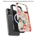 MERRO for iPhone 17 Pro Max Case - Wireless Charging Compatible - Dual-Layer Hard Shell & Silicone Cover - Protective Phone Case with Cute Wildflower Designs for Women - Whimsical Collage