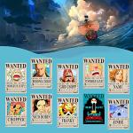 TYZZHOA FIDRTH 15in×11in Anime One Piece Wanted Bounty Posters, New Edition, 10 Straw Hat Pirates Crew Zoro, Sanji, Luffy, a Set of 11PCS
