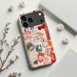 MERRO for iPhone 17 Pro Max Case - Wireless Charging Compatible - Dual-Layer Hard Shell & Silicone Cover - Protective Phone Case with Cute Wildflower Designs for Women - Whimsical Collage