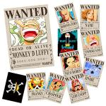TYZZHOA FIDRTH 15in×11in Anime One Piece Wanted Bounty Posters, New Edition, 10 Straw Hat Pirates Crew Zoro, Sanji, Luffy, a Set of 11PCS