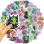 50pcs Cool Dragon Stickers for Kids,Cute Cartoon Dragon Waterproof Vinyl Sticker for Laptop Water Bottle Phone Case Skateboard Refrigerator Hydro Flasks,Mysterious Creatures Fans Favorite