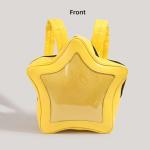 Vobomo Yellow Star Kawaii Backpack PU Leather Ita Bag Backpack Y2k Shoulder Bag Aesthetic Cute Backpack (Yellow)