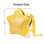 Vobomo Yellow Star Kawaii Backpack PU Leather Ita Bag Backpack Y2k Shoulder Bag Aesthetic Cute Backpack (Yellow)