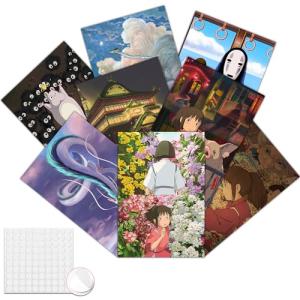 Pounchi Anime Posters (8 Pcs with Glue Dots) 11.2" x 16.5" Japanese Anime HD Printing Poster Unframed Version for Room Bedroom Club Wall Art Decor for Teens