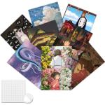 Pounchi Anime Posters (8 Pcs with Glue Dots) 11.2" x 16.5" Japanese Anime HD Printing Poster Unframed Version for Room Bedroom Club Wall Art Decor for Teens