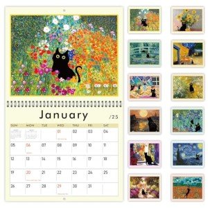 GuassLee Anime Cat Wall Calendar 2025-2026