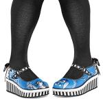 Hot Chocolate Design Women's Mary Jane Platform Shoes, Aristocrat Lolita – Buckle-Strap, Closed-Toe Dress Shoe, Anime Girl Printed Upper, Kawaii Anime Multicolor Platform Shoes for Women – Size 39