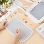 FINGERINSPIRE 9.4x13.5inch Ita Bag Crossbody with Large 6.4x11.3inch Clear Window White Pin Display Bag for Anime Convention Events Anime Shoulder Pins Storage PU Leather Display Bags