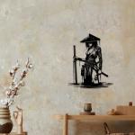 Xedatric Japanese Wall Art,Anime Wall Art,Samurai Decor,Matte Black Female Warrior with Katana Metal Sculpture | Anime-Style Home Decor