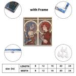 DEKBOND Arcane Anime Canvas Prints - Jinx&Vi Poster, Aesthetic Wall Art for Home, Office, Living Room Decorations - Framed 16"x16"