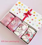 SaFeHoM 4 Pairs Knee High Socks for Girls & Women, Cute Cartoon Thicken Over Knee Stockings Cotton Long Socks Anime Compression Stocks 15" (Pink)