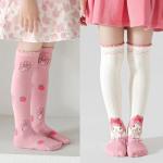 SaFeHoM 4 Pairs Knee High Socks for Girls & Women, Cute Cartoon Thicken Over Knee Stockings Cotton Long Socks Anime Compression Stocks 15" (Pink)