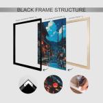 Japanese Canvas Wall Art, Cartoon Style Tokyo Tea House Anime Poster, Modern Ukiyo-e City Street Cafe Scene Painting, Asian Japandi True-to-life Fine Art Print for Bedroom 12x16in Framed