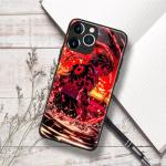 Demon Form Unique Anime Tempered Glass Cell Protection Cover - Manga Artwork Black Silicone Phone Case for iPhone 11