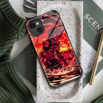 Demon Form Unique Anime Tempered Glass Cell Protection Cover - Manga Artwork Black Silicone Phone Case for iPhone 11