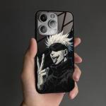 Akatxezy Unique Design Anime Glass Phone Case for iPhone 15 Plus - Manga Fans Soft Cover, Stylish Silicone Glossy Shell