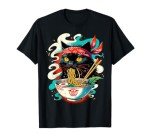 Kawaii Cat Ramen Noodle Anime T-Shirt