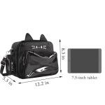 Lifelix Kawaii Ita Bag Cat Backpack Y2k Girl Japanese School Bag Anime Shoulder Crossbody with Pin Display (Black)