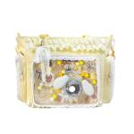 Lace itabag ruffle Shoulder Purse， Pin display bag with Insert Anime badge Display (yellow)