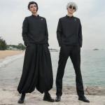 Anime Cosplay Costume Kimono Robe Geto Suguru Cosplay Outfit Uniform Halloween Anime Costume with Wig (Black-B, L)