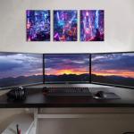 Tokyo City Anime Wall Art Cyberpunk Decor for Boys Bedroom Wall Decor Futuristic Street Pop Art Prints Pictures Neon Night Cityscape Canvas Paintings Modern Men Playroom Artwork Decoration 12x16" 3P