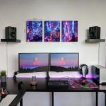 Tokyo City Anime Wall Art Cyberpunk Decor for Boys Bedroom Wall Decor Futuristic Street Pop Art Prints Pictures Neon Night Cityscape Canvas Paintings Modern Men Playroom Artwork Decoration 12x16" 3P