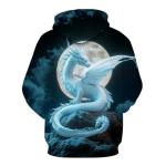 QTAGTESS Men's Chinese Dragon Hoodie Fantasy Anime Graphic Sweatshirts,White,3XL