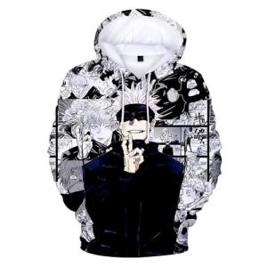Gojo Satoru Hoodie Costume Cosplay Sweatshirt Sweater 3D Novelty Hooded Pullover for Men Women