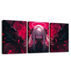 Erosebridal Japanese Anime Canvas Wall Art Anime Girl Framed Wall Decor For Kids Girls Teens Men Bedroom living room, Cartoon Girl Painting Kawaii Japanese Animation Artwork Posters 12"X 16"